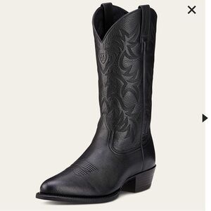Ariat Heritage R Toe Black Leather Western Boots